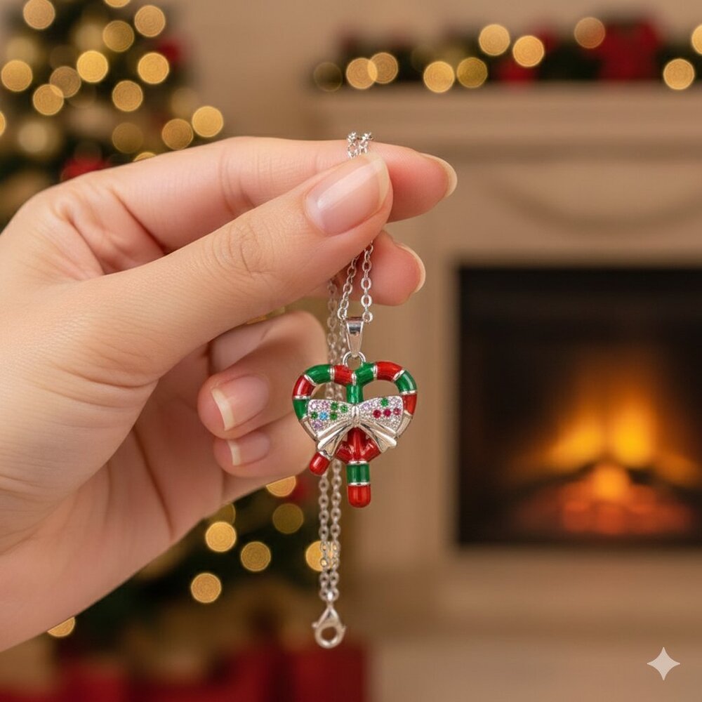 Christmas Candy Cane Necklace